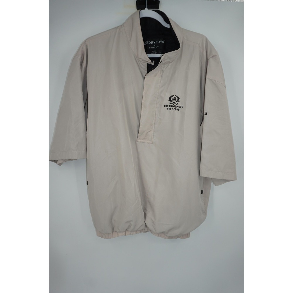 FootJoy DryJoys Windshirt Jacket Mens Large Pullover TanGolf Rain Broadmoor